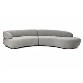 Sofá Modular Curvo Tapizado en Poliéster Gris MB-226310