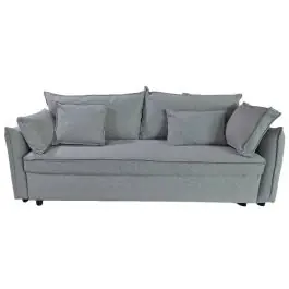 Sofá Cama Convertible Tapizado en Poliéster Gris Estructura de Madera MB-228438