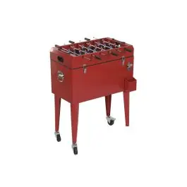 Nevera Metálica con Ruedas Diseño Futbolín Roja MB-224497