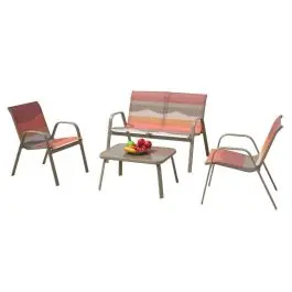 Conjunto de Jardín 4 Piezas Acero y Poliéster SUNSET MB-224530