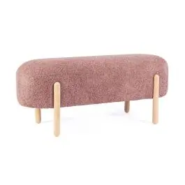 Banco Tapizado Efecto Bouclé Acabado Canyon con Patas de Abedul 0721658 - Sillones