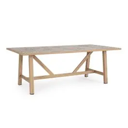Mesa de Jardín Extensible Porcelánica Efecto Madera KALIMERA 664127 - Estancias