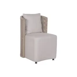 Silla Tapizada en Lino y Ratán Natural MB-225983