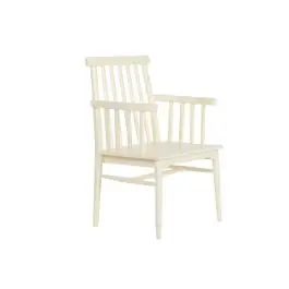 Silla de Madera con Reposabrazos Color Crema MB-223567