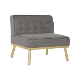 Sillón Tapizado en Lino Gris Oscuro con Capitoné MB-192414