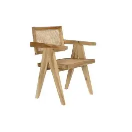 Silla de Teca con Asiento y Respaldo de Ratán MB-199291