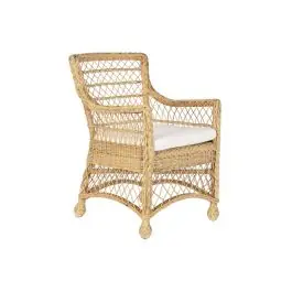 Silla de Jardín de Ratán Natural con Cojín MB-207615