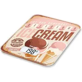 Báscula de Cocina Electrónica BEURER 5 Kg Cristal KS19ICECREAM - Pequeños Electrodomésticos