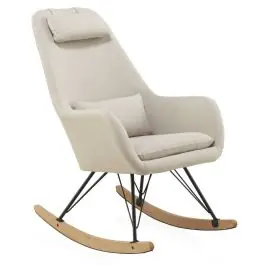 Sillón Balancín Beige de Estilo Nórdico GABAR - Sillones