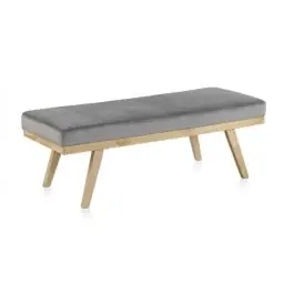 Banqueta Tapizada con Terciopelo Gris GABAR 8110 - Estancias
