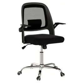 Silla de Oficina Negra con Patas Cromadas BUCAREST - Sillas