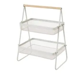 Cesta Doble de Metal en Color Blanco - Estancias