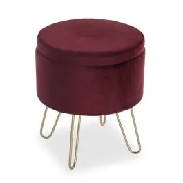 Taburete de Terciopelo en Color Granate 22050042 - Muebles