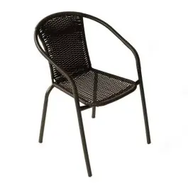 Silla de Jardín en Acero y Fibra Sintética Bronce BRASIL - Sillas