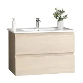 Mueble de Baño 80 cm con Lavabo en color Roble Malmo MAYA - Estancias