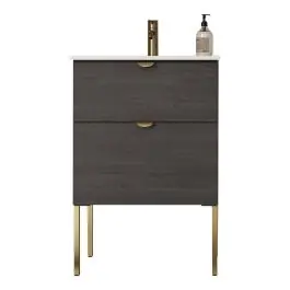 Mueble de Baño 60 cm con Lavabo en color Roble Azabache SMUG - Estancias