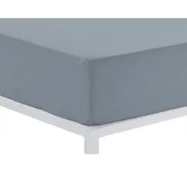 Sábana Bajera Ajustable Color Acero Cama de 90 - Textil Hogar