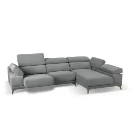 Chaise Longue con Asientos Deslizantes Tapizado en Tela Derecha NIZA - Sofás