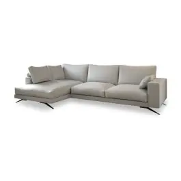 Sofá Chaise Longue Izquierda Tapizado color Blanco Roto MERCURY - Sofás