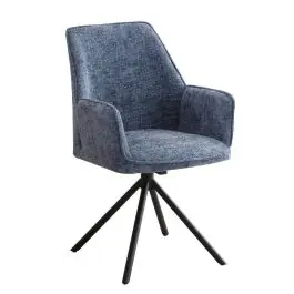 Silla Giratoria con Asiento Tapizado y Patas de Metal RAKEL - Sillas