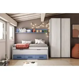 Dormitorio Juvenil LIDER GO 205 Acabados Hibernian/Azulón - Estancias