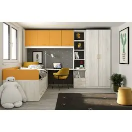 Dormitorio Juvenil LIDER GO 213 Acabados Hibernian/Mostaza - Estancias