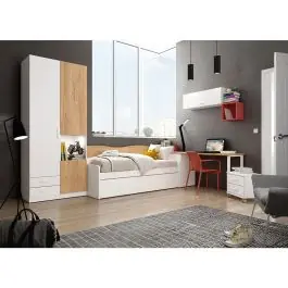 Dormitorio Juvenil LIDER GO 230 Acabado en Blanco/Bambú/Terraco - Estancias