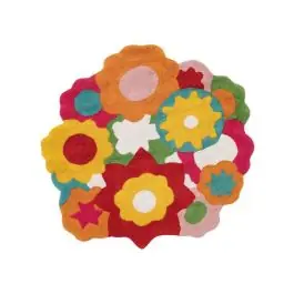 Alfombra de Algodón de 150 cm con Flores de Varios Colores 608539 - Decoración
