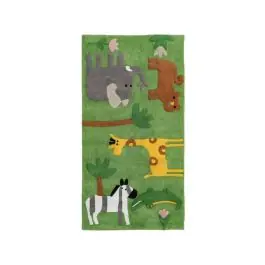 Alfombra para Niños con Animales 175x90 Fabricada con Algodón 608543 - Decoración