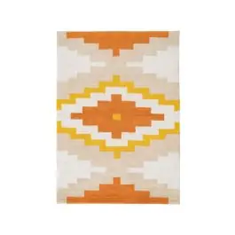 Alfombra con Diseño Geométrico de Algodón 608580 - Decoración