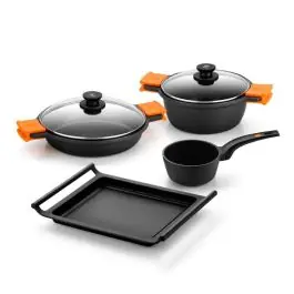 Batería de Cocina de 4 Piezas EFFICIENT con Parrilla BRA - Menaje