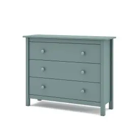 Cómoda de Madera Color Verde Petróleo con 3 Cajones MAX - Estancias