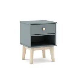 Mesita de Noche con Cajón color Verde Kaki ESTEBAN - Estancias