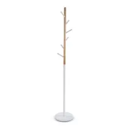 Perchero de Pie de color Blanco y Madera 10790580 - Muebles