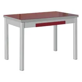 Mesa de Cocina Extensible Alas con Tablero de Cristal LEÓN 914/AL - Muebles