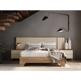Dormitorio de Matrimonio sin Bancada en color Nogal / Perla GHIO 03 - Estancias
