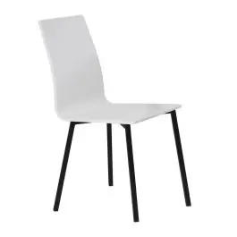 Silla de Cocina con Asiento de Madera y Patas Negras ARGA - Sillas
