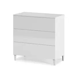 Cómoda 3 Cajones Modelo DIVA acabado en Blanco Brillo - Muebles