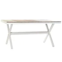 Mesa de Jardín de Aluminio Blanco y Resina de 200 cm MB-200825