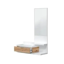 Recibidor con Espejo en Roble y Blanco DAHLIA 0W6744A - Muebles