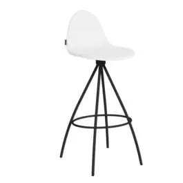 Taburete de Cocina con Respaldo y Asiento Tapizado PETRIS - Muebles