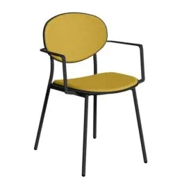 Silla de Cocina con Reposabrazos Patas de Acero WAY TESSUTO - Sillas