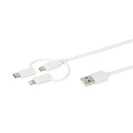 Cable usb 1 M Blanco VIVANCO DCVV3IN1USB10W 38784 - TV y Electrónica