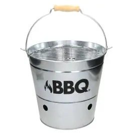 Cubo Grill Con Rejilla Y Asa De Transporte Zinc C80901180 - Estancias