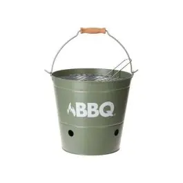Cubo Grill Con Rejilla Y Asa De Transporte Verde C80901170 - Estancias