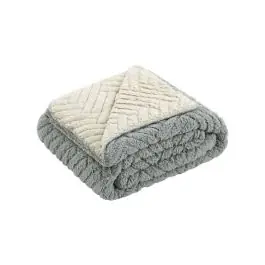 Manta Sofá Reversible MANTEROL Trigo Océano 140x160 ZIGZAG - Textil Hogar
