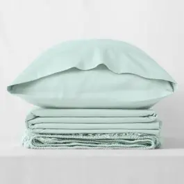 Juego de Sábanas de Algodón Orgánico 300 hilos Hielo 180 cm - Textil Hogar