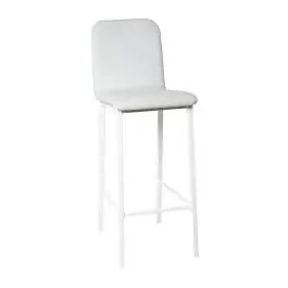 Taburete de Cocina de Metal Blanco con Asiento Tapizado TEBA - Muebles