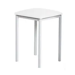 Taburete de Cocina de Metal Blanco con Asiento Tapizado 780/BL - Muebles