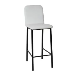 Taburete de Cocina de Metal Negro con Asiento Tapizado TEBA - Muebles